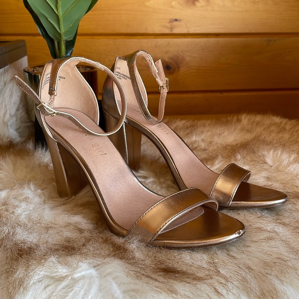 Rose Gold Madden Girl Block Heel